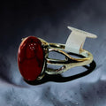Chevalière pière grenat zircon
