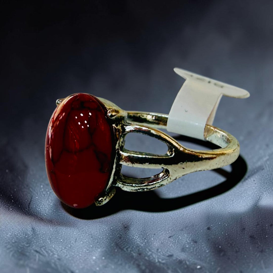 Chevalière pière grenat zircon