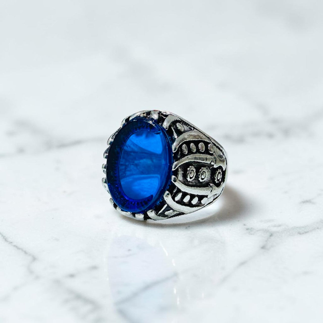 Chevalière ac06 blue stone