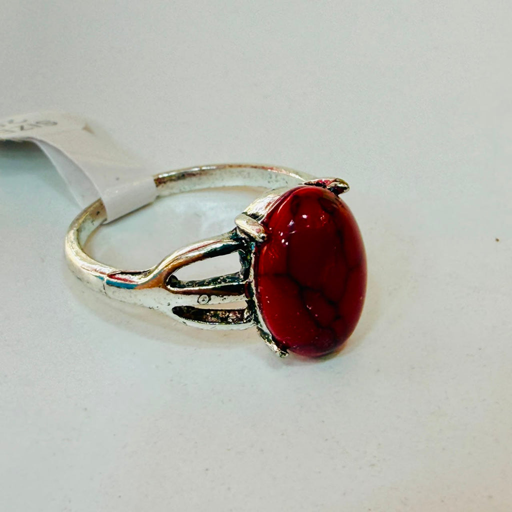 Chevalière pière grenat zircon