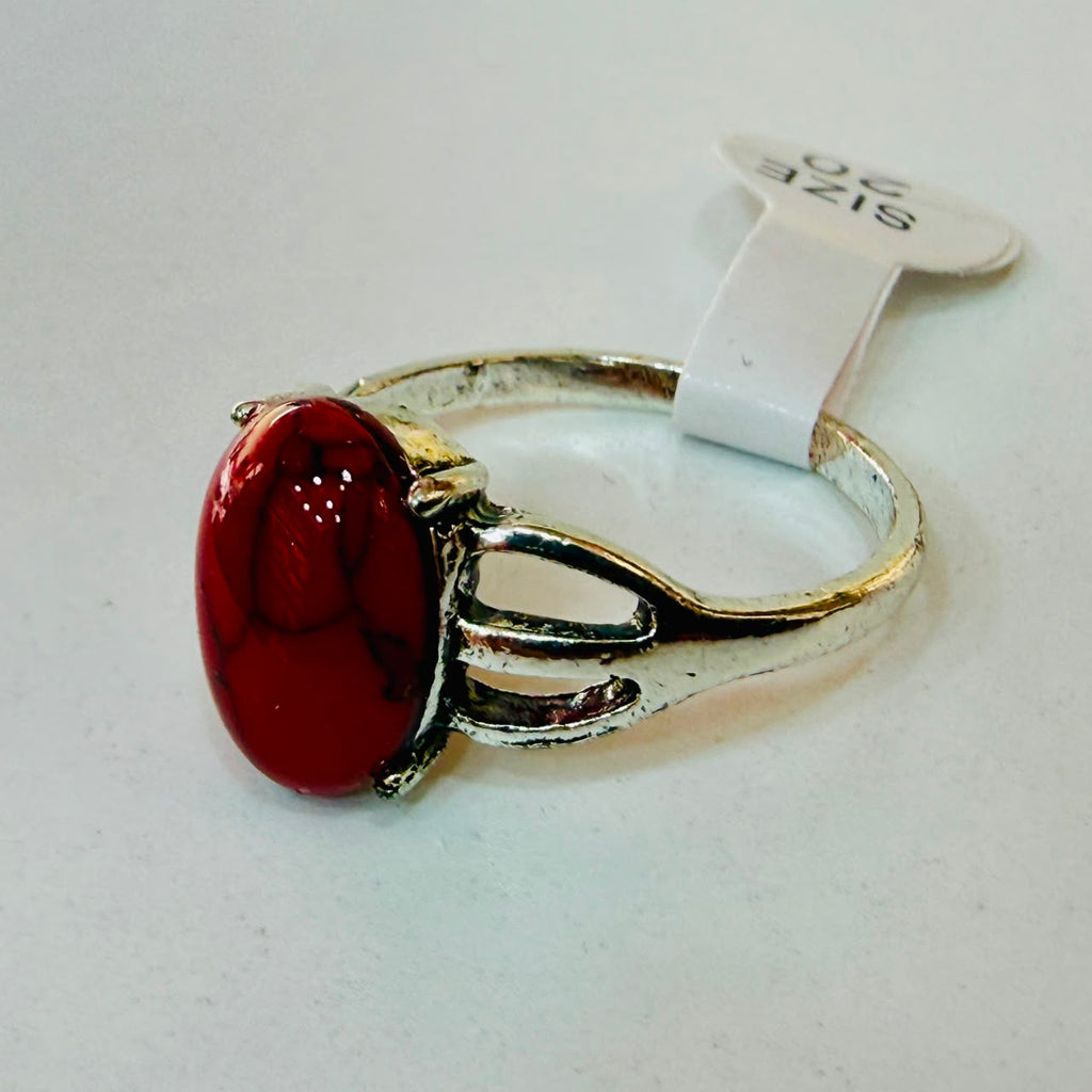 Chevalière pière grenat zircon