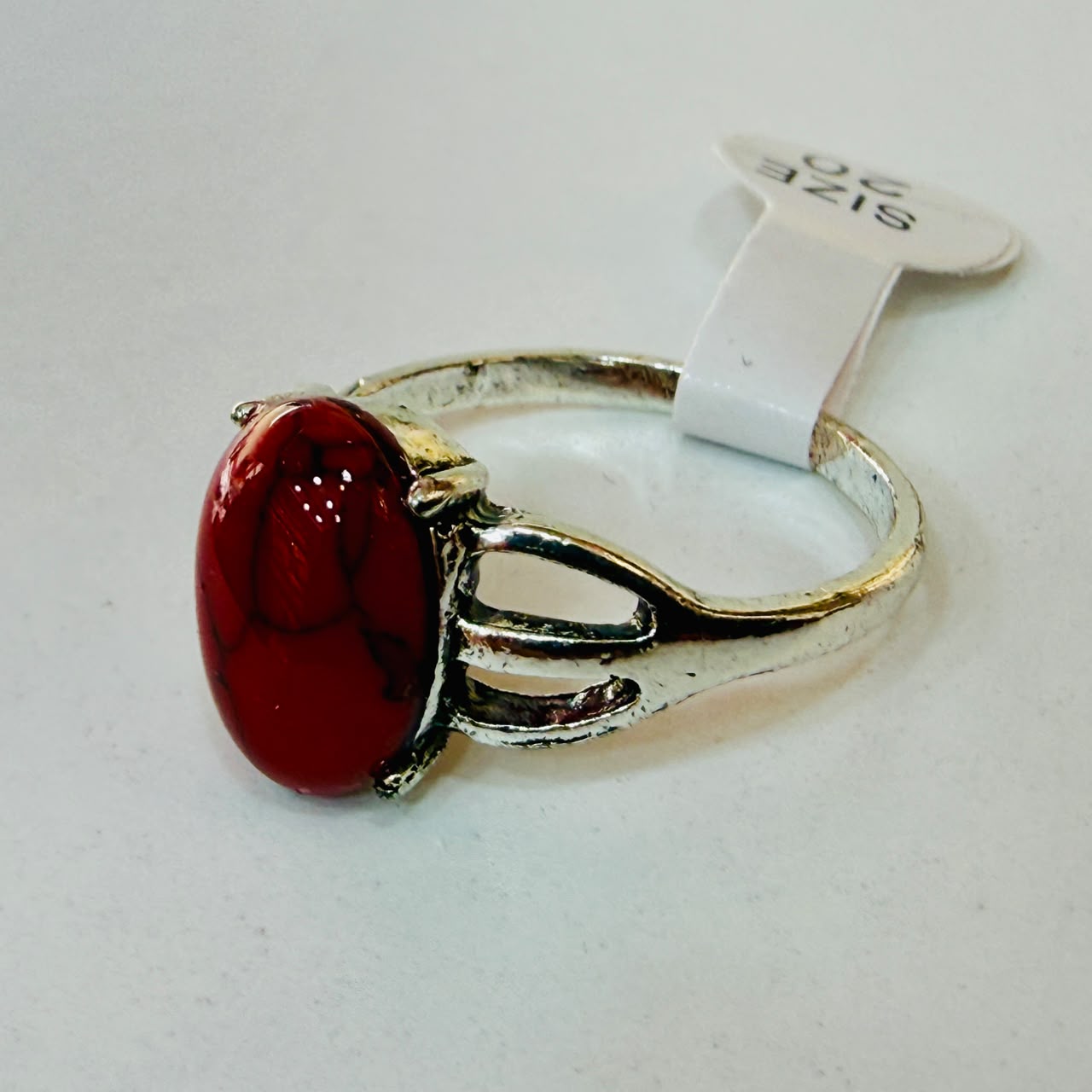 Chevalière pière grenat zircon