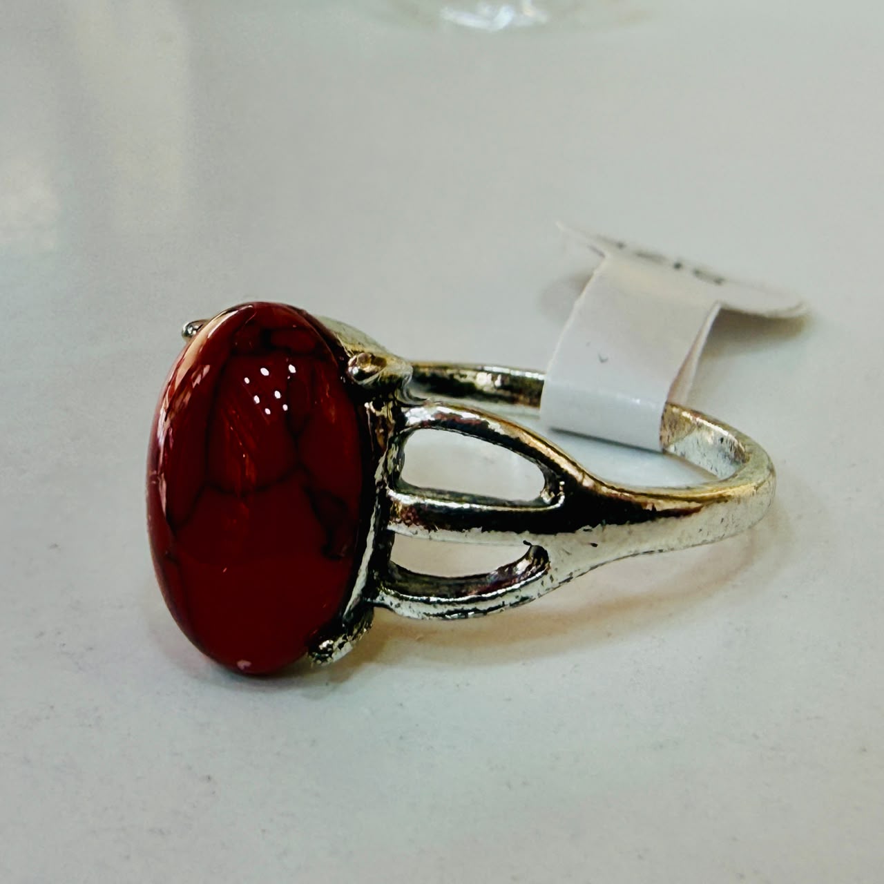 Chevalière pière grenat zircon