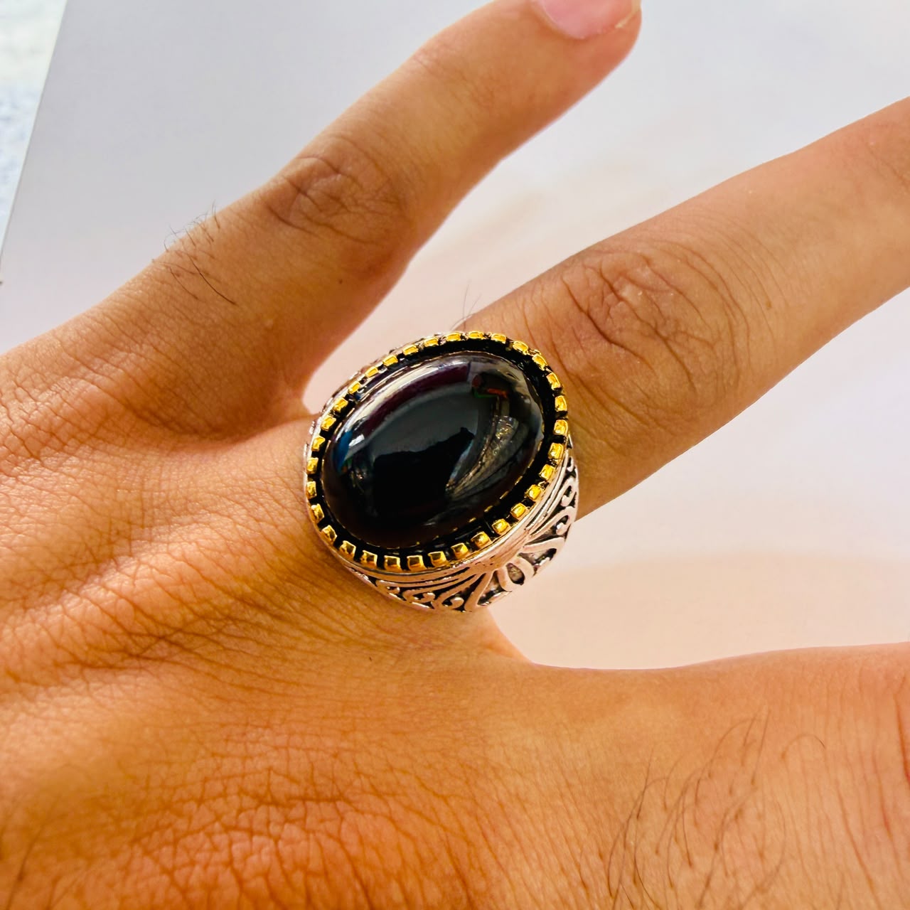 Chevalière zircon inox