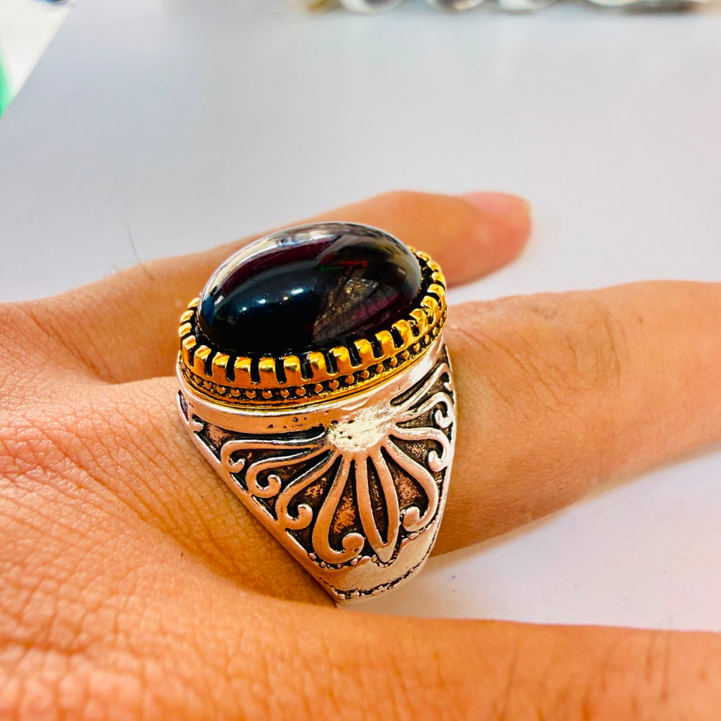 Chevalière zircon inox